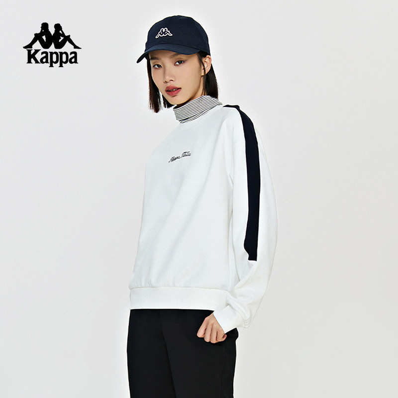 Kappa卡帕背靠背复古针织套头衫2026新款女休闲圆领长袖运动卫衣,淘宝优惠券,粉丝福利购,淘宝优惠卷