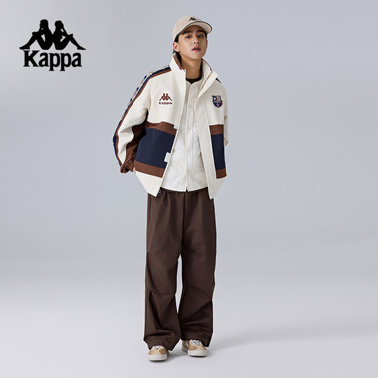 Kappa卡帕背靠背运动棉衣男新款三合一外套立领防风保暖棉服外套