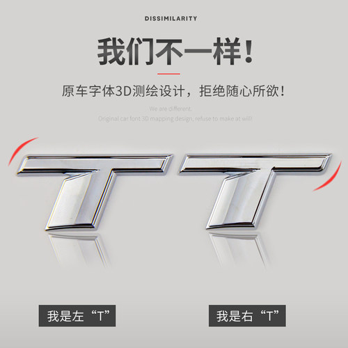 适用于奥迪车标改装S3 S4 S5 S6S7 A3A4A5A6Q3Q5后尾标字标装饰贴 - 图1