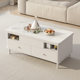 Cream style tea table multifunctional rock sheet tea table living room storage cabinet small apartment multifunctional solid wood leg lifting tea table