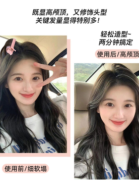 吉度懒人八字刘海卷发筒蓬松发夹