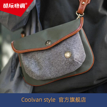 HK Pepper Salt Walkbag Nylon Spelled Pepper Salt Single Shoulder Diagonal Satchel Retro Function 100 Ride Mobile Phone Bag