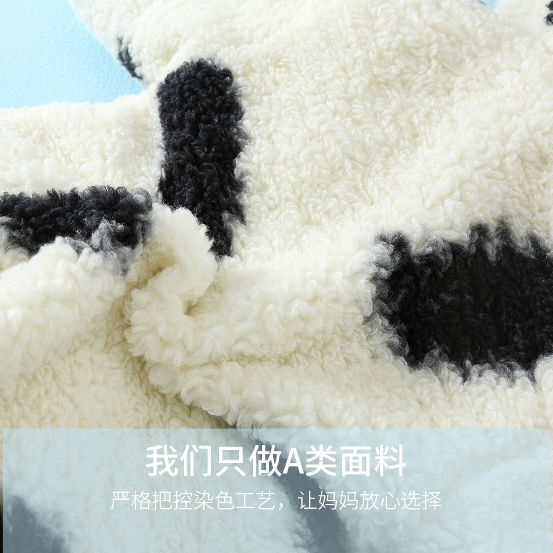 婴儿冬装卡通超萌牛宝宝加厚连体衣 潮烁连身衣/爬服/哈衣