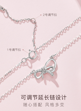 sd蝴蝶结钻石项链锁骨链