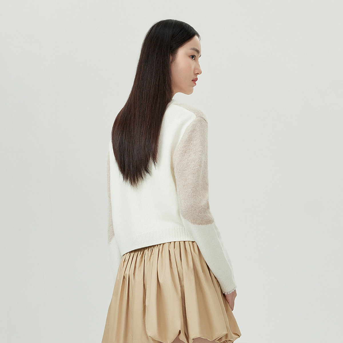 FIVE PLUS100%羊毛针织衫女V领开衫上衣外套美拉德新款女秋装,淘宝优惠券,粉丝福利购,淘宝优惠卷