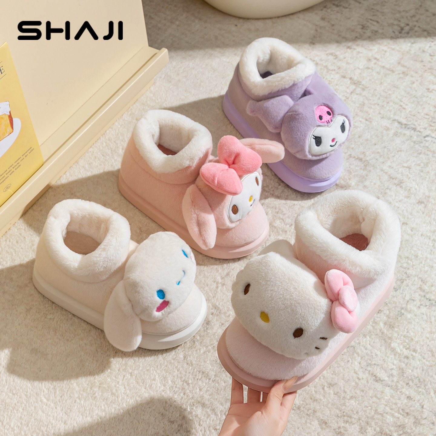 大耳狗包跟棉拖鞋女款2025新款室内家居防滑保暖加绒儿童棉鞋女冬,淘宝优惠券,粉丝福利购,淘宝优惠卷