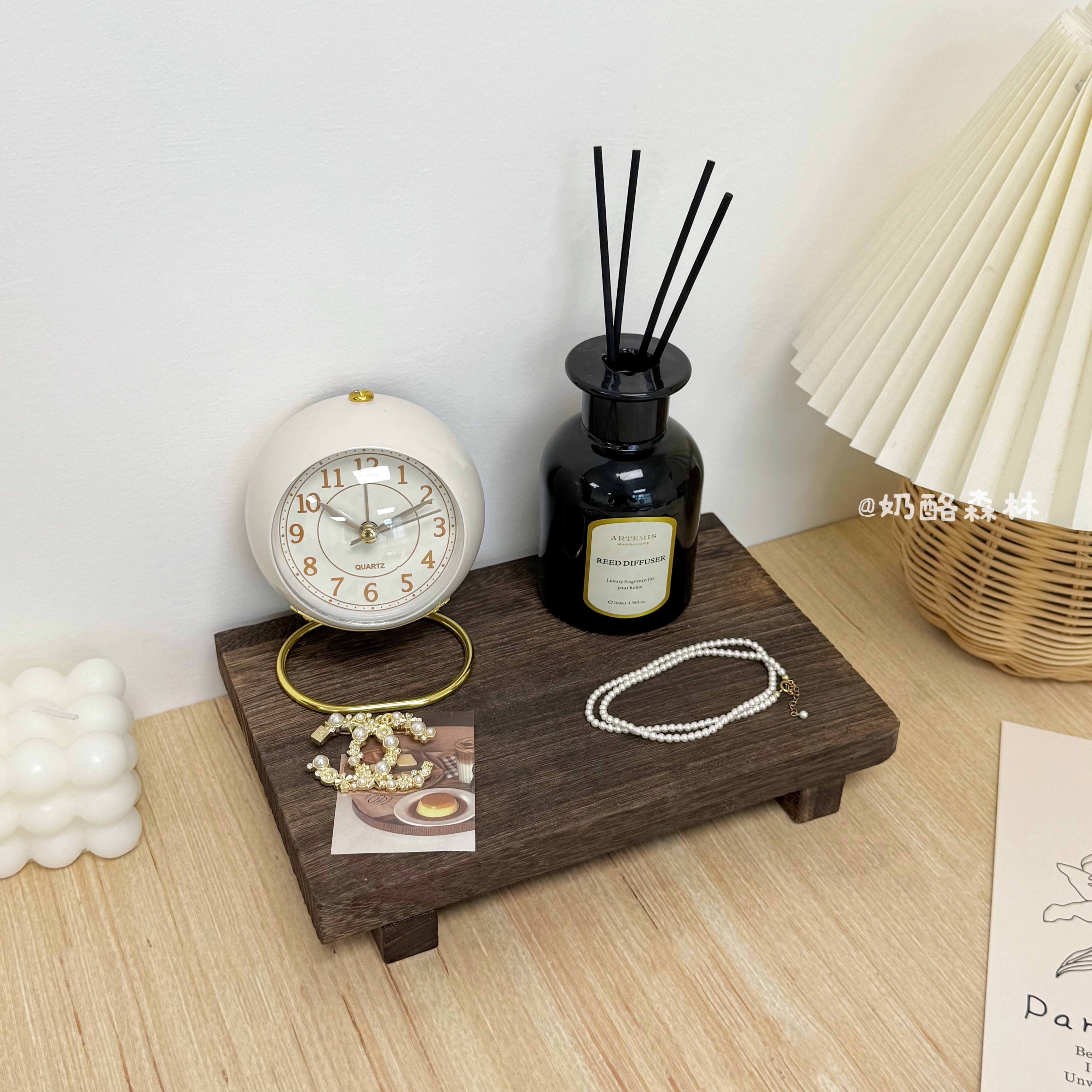 ins风复古实木置物架桌面香水整理收纳架木质首饰展示架拍照道具,淘宝优惠券,粉丝福利购,淘宝优惠卷