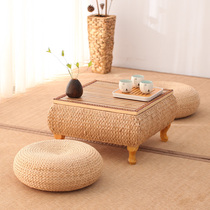 Tatami tea table day style Zen short table floating window table Mini containing small square table rattan chiche table balcony tea table