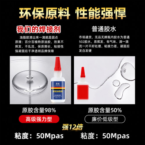 通用油性原胶超强力胶水多功能粘得牢高粘度粘金属铁电焊胶代替焊接硬塑料件断裂修补专用补鞋速干粘胶木头胶 - 图2