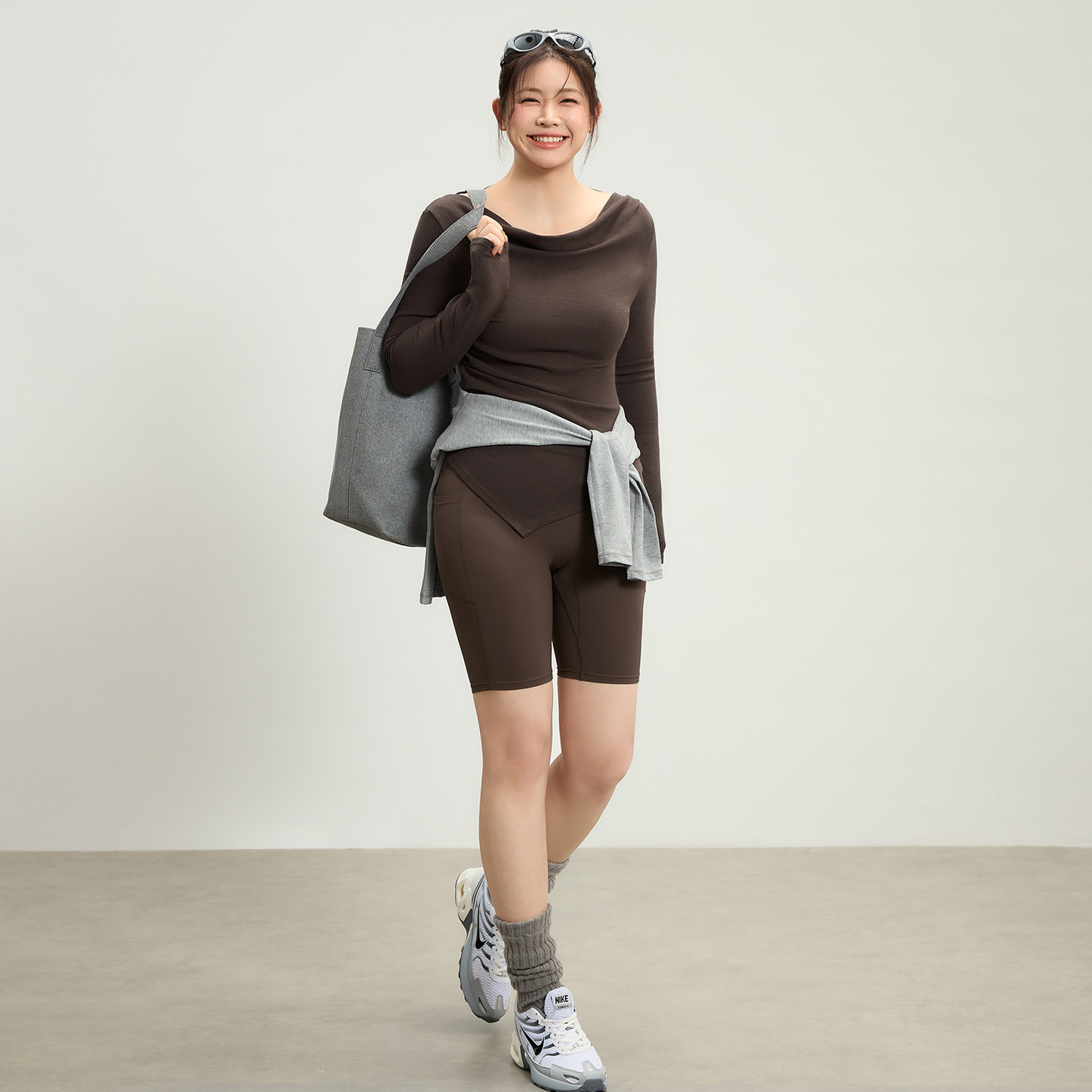 大码运动上衣女胖mm保暖瑜伽服长袖T恤时尚荡领显瘦跑步健身服,淘宝优惠券,粉丝福利购,淘宝优惠卷