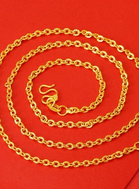 越南沙金项链子女夏季久不掉色吊坠锁骨链高级感黄铜仿真首饰正品