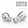 Round single hole black glass door handle