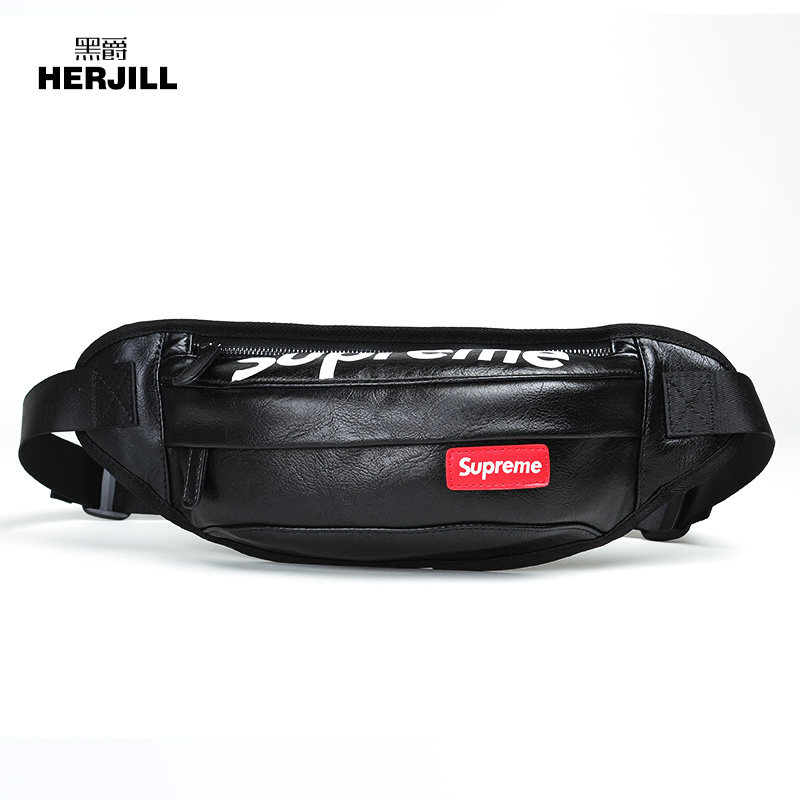 潮牌腰包男士休闲随身小背包斜挎包 黑爵箱包男士包袋