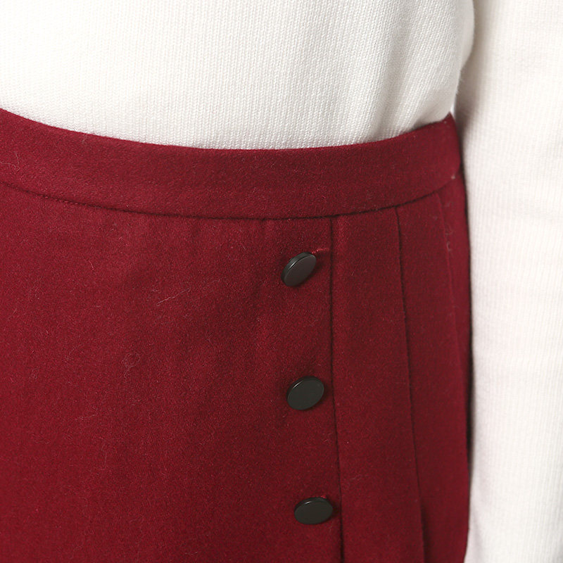 dooc秋冬新款高腰子a字百褶裙 dooc半身裙