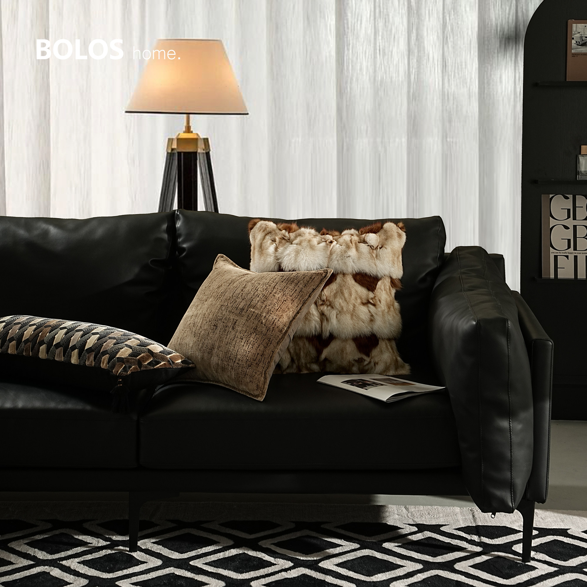 柏洛斯Gorgeous『琉璃』轻奢法式风真皮狐狸毛沙发抱枕组合背靠垫,淘宝优惠券,粉丝福利购,淘宝优惠卷