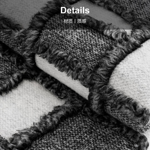 柏洛斯家居样板房轻奢床上床尾毯酒店家用客厅搭毯搭巾沙发羊毛毯 - 图2