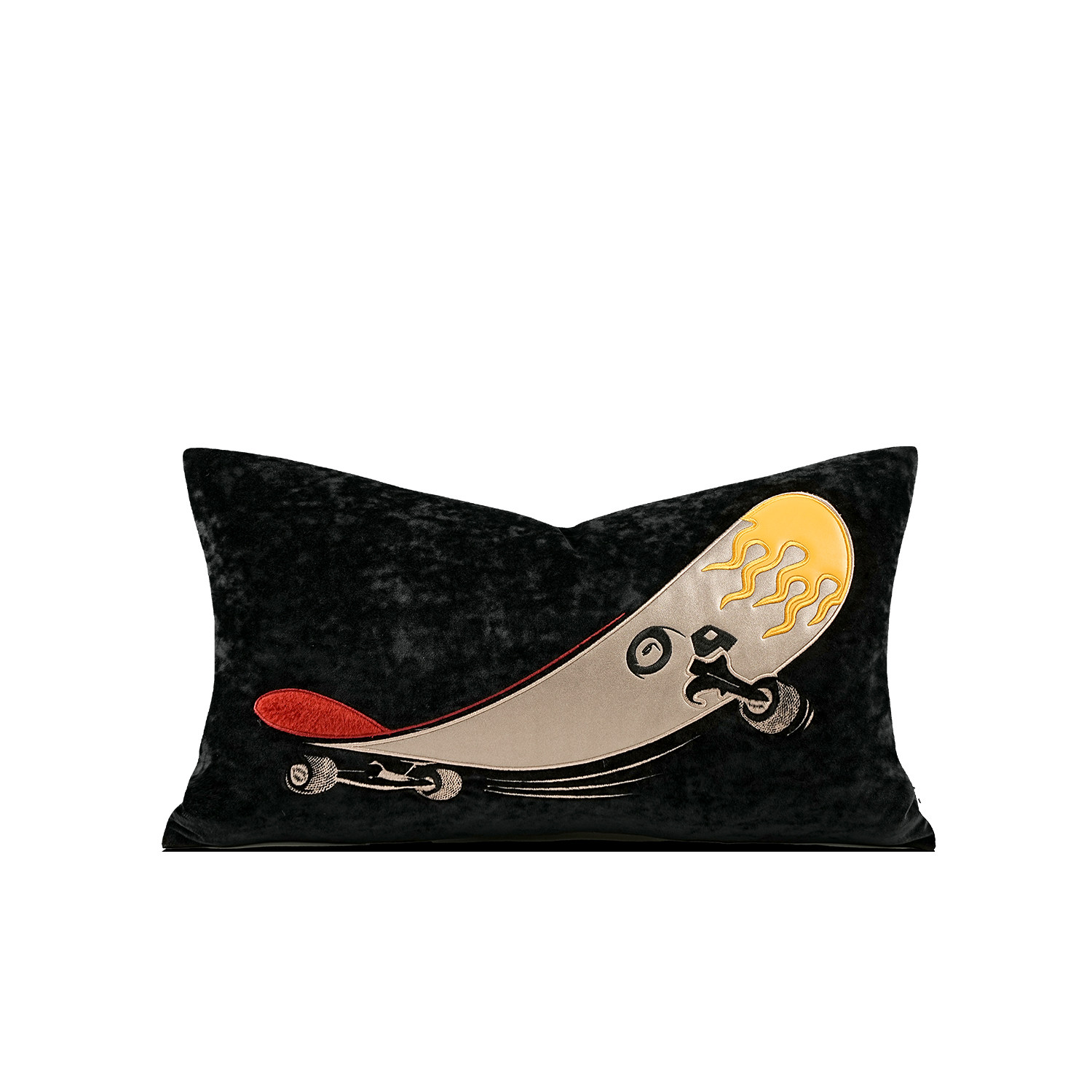 柏洛斯Handsome『夜驰』现代黑色滑板图案腰靠垫卧室床头抱枕男孩,淘宝优惠券,粉丝福利购,淘宝优惠卷