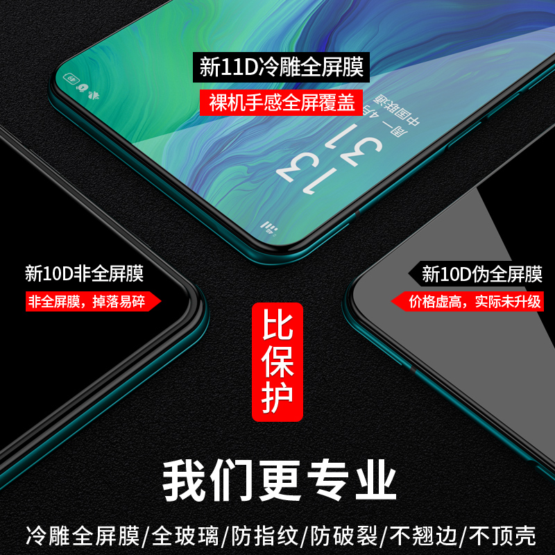 适用于opporeno2钢化膜reno2z钢化膜oppo全屏覆盖reno2抗蓝光护眼opporeno防指纹高清2防爆防摔z玻璃保护贴膜-图3