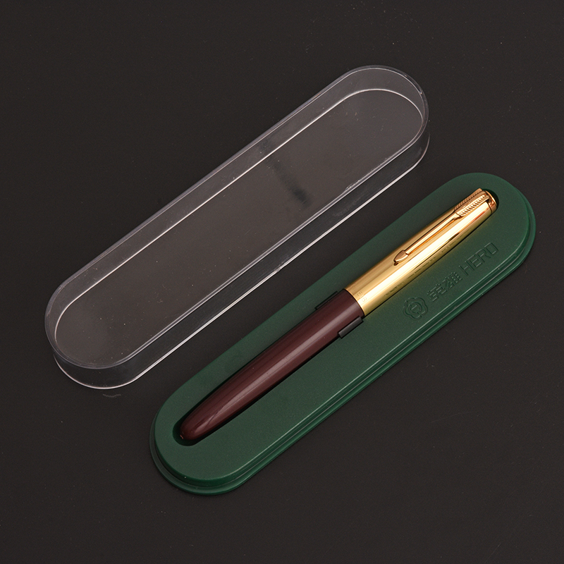 官方上海总厂生产HERO英雄616钢笔学生用书写练字经典怀旧收藏老款金色帽黄尖铱金笔商务办公送礼暗尖墨水笔 - 图3