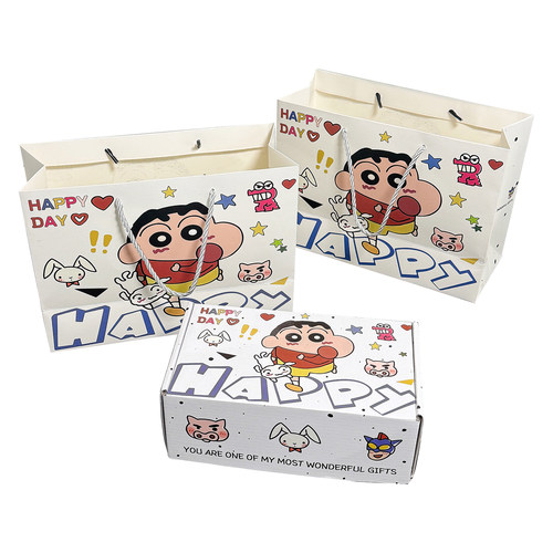 蜡笔小新礼盒礼袋套装可围巾笔袋ins高颜值卡通可爱送礼礼物套装 - 图3