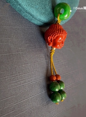 佛系高含量朱砂手串挂坠佛头流苏小提溜diy手工配饰 蛇年本命年款