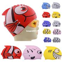 2019 New Childrens Swimming Cap Cartoon Fish Silicon Waterp