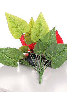 仿18头真绿植红掌假花客厅装饰