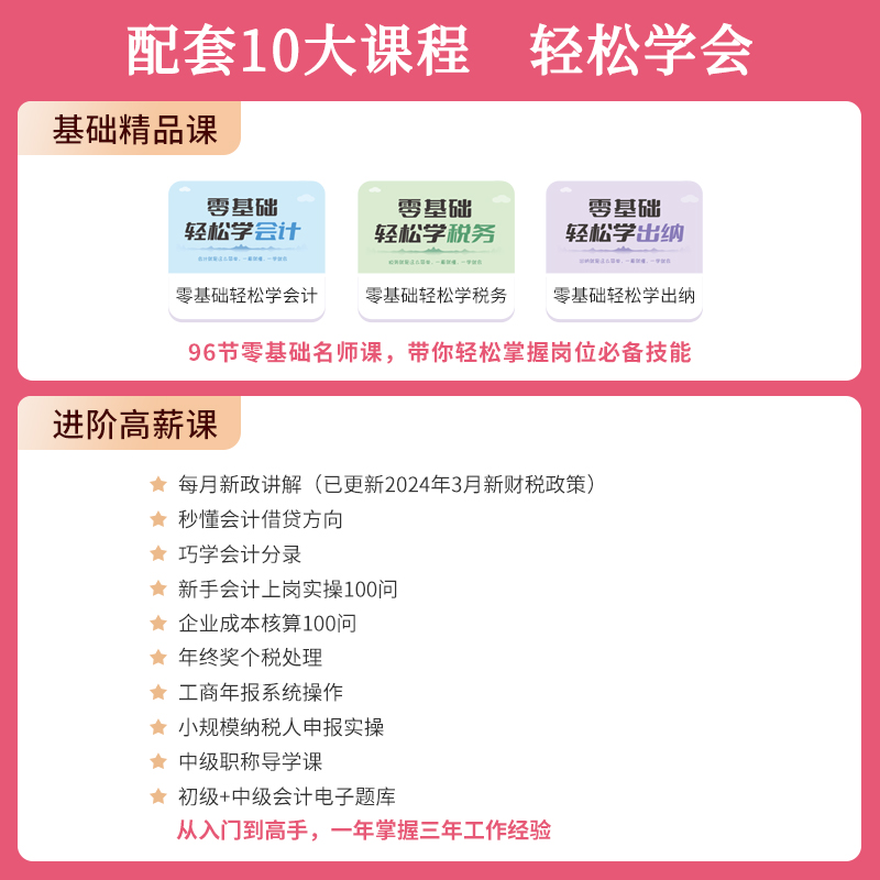 2025年新版零基础学会计出纳税务出纳会计入门零基础上岗书籍视频