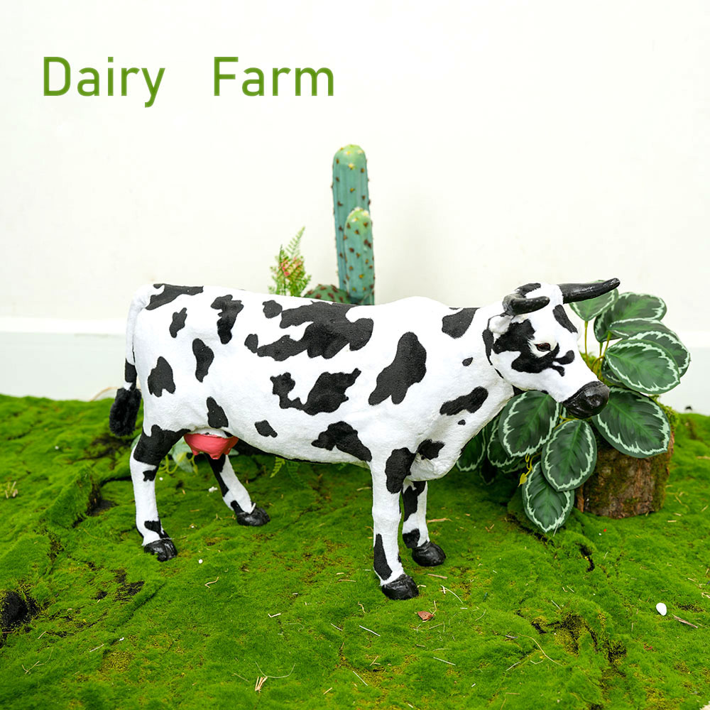 仿真奶牛农场模型动物摆件玩具陈列场景橱窗庭院幼儿园超市造景 - 图1