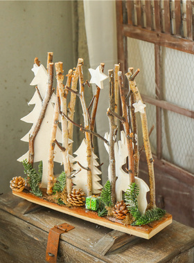 极速圣诞节摆设摆件装饰自然角饰品场H景幼儿园教室布置植物角手