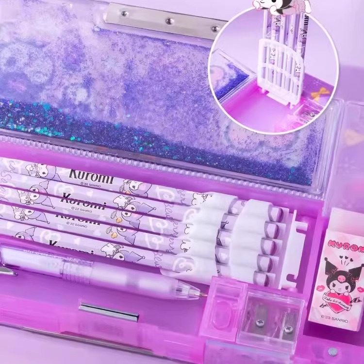 正版酷洛米流沙文具盒多功能文具铅笔盒女孩女生小学生儿童幼儿园高级笔袋女童用品美乐蒂笔盒学习奖励,淘宝优惠券,粉丝福利购,淘宝优惠卷