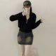 Korean style hooded knitted cardigan for women in autumn and winter new zipper design niche short style versatile sweater jacket