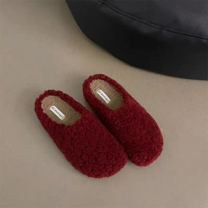 冬季羊羔毛毛毛鞋女包头拖鞋加绒保暖懒人鞋一脚蹬半拖鞋子半拖鞋,淘宝优惠券,粉丝福利购,淘宝优惠卷
