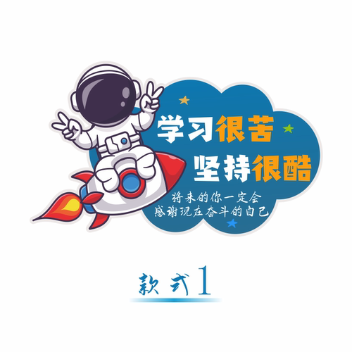 儿童房装饰男孩房间宇航员励志墙贴学生卧室门牌鼓励学习标语挂画 - 图3