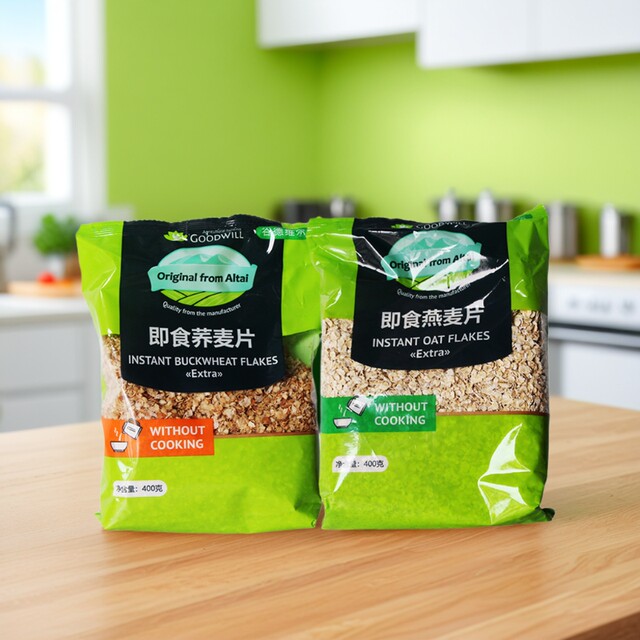 Goodwell Russian imported instant oatmeal/buckwheat flakes bagged 400g healthy and nutritious breakfast