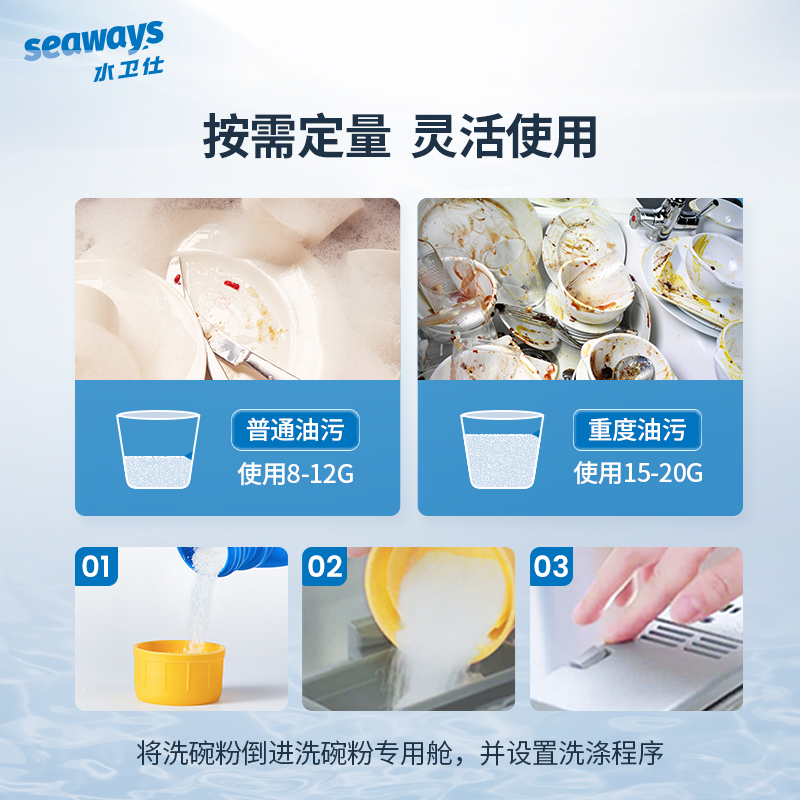 水卫士水卫仕洗碗粉洗碗机专用洗涤剂软水盐四件套耗材光亮清洁剂-图1
