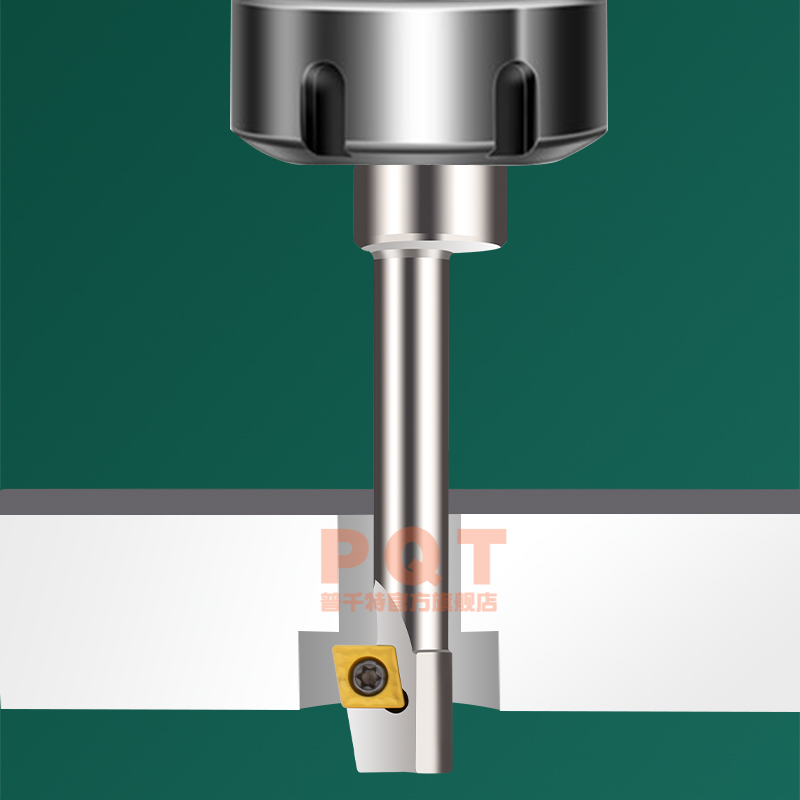 PQT直柄反拉刀反面锪平面倒拉铣刀杆背面反刮沉孔CNC倒勺反镗倒角