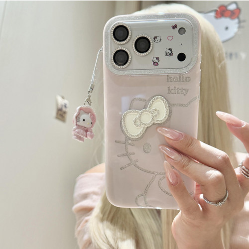 日韩可爱闪粉卡通适用于iphone17手机壳苹果15p保护套14立体13新款17promax挂件16pro女款max超好看手机套官 - 图0