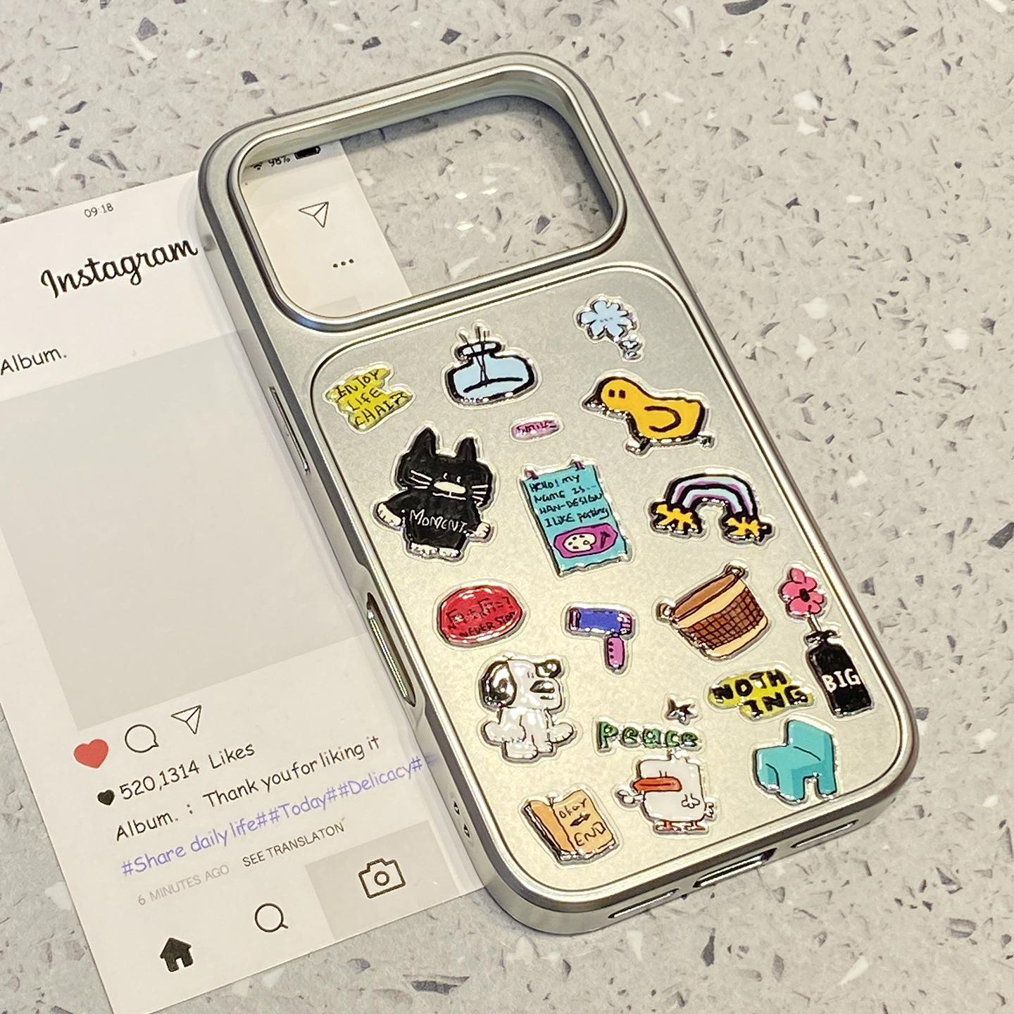 趣味卡通DIY贴纸适用于iphone17promax手机壳苹果16保护套14p防摔13全包新款15pro高级感max小众不撞款手机套 - 图2