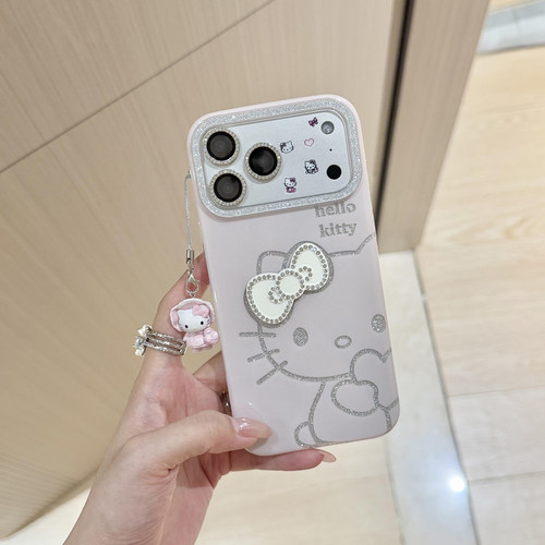 日韩可爱闪粉卡通适用于iphone17手机壳苹果15p保护套14立体13新款17promax挂件16pro女款max超好看手机套官 - 图1