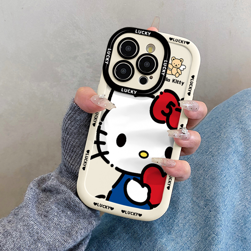 可爱Kitty猫带挂绳适用苹果17promax手机壳iphone16pro女款15外壳14软13/11/套12max/x/xs/xr/xsmax/8plus/7p - 图2