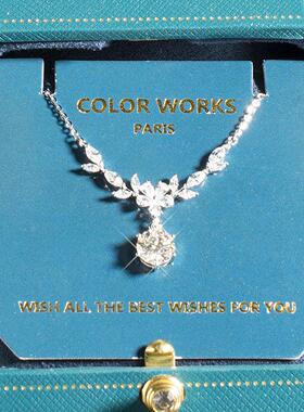 color works麦穗莫桑石钻999足银项炼纯银女生日新年礼物闺蜜轻奢