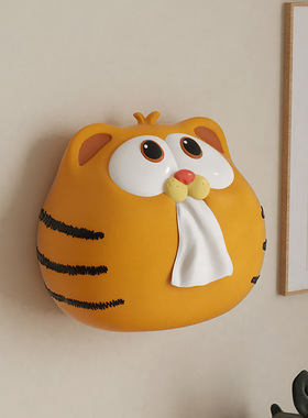 纸抽盒客厅茶几加菲猫壁挂抽纸盒艺术感摆件卫生间防水纸巾盒收纳