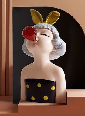 北欧轻奢风吹泡泡女孩桌面客厅办公室工位装饰品搬家生日礼物摆件