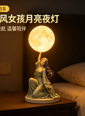 复古奶油风女孩台灯可调节床头柜小夜灯儿童床头柜学习暖光灯摆件