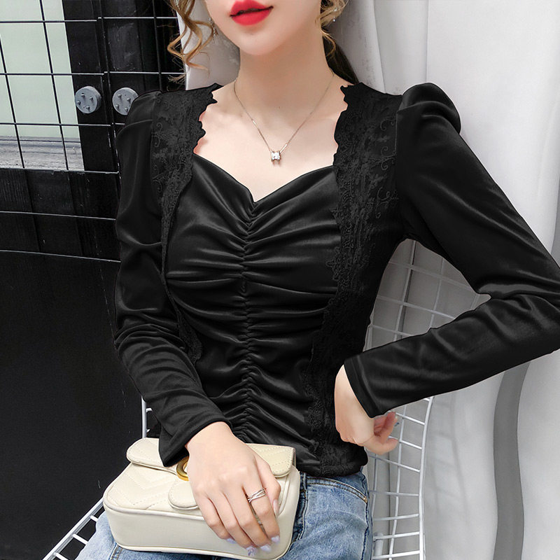 蕾丝女长袖内搭秋装2020年打底衫 慕可蝶T恤
