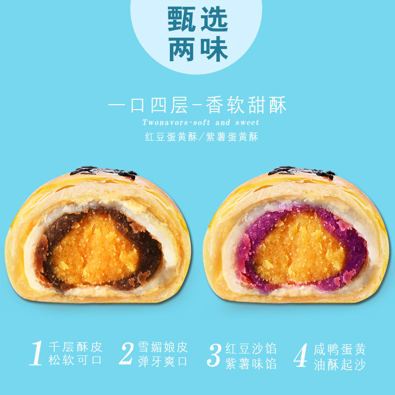 佬食仁雪媚娘整箱多口味红豆蛋黄酥 佬食仁传统糕点