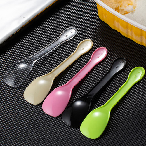 一次性勺子冰淇淋创意可爱塑料勺甜品果冻布丁酸奶搅拌小勺独立装 - 图1