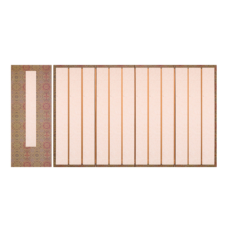 锦记大徽堂汉简册页仿竹简屏风复古做旧蜡染半生半熟宣纸楮皮尺素状元笺空白竖格小楷毛笔抄经书法作品纸 - 图0