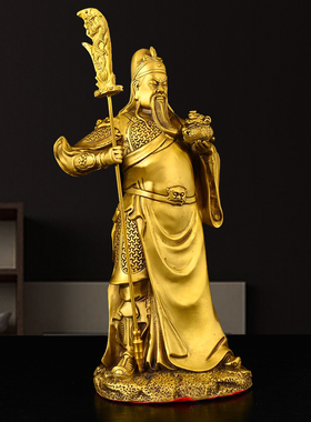 纯铜关公财神铜像关二爷家居装饰